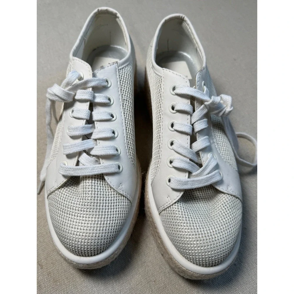 Dolce Vita Tannah White Mesh Espadrille Platform Sneakers Womens 7